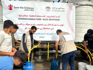 توريد مياه الشرب لمخيمات ومراكز النزوح في محافظتي غزة والشمال