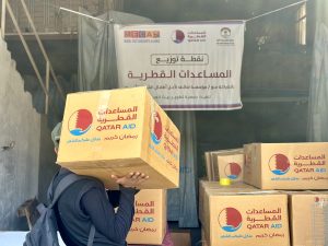 توزيع المساعدات القطرية في شمال غزة بالشراكة مع مؤسسة (MECA)