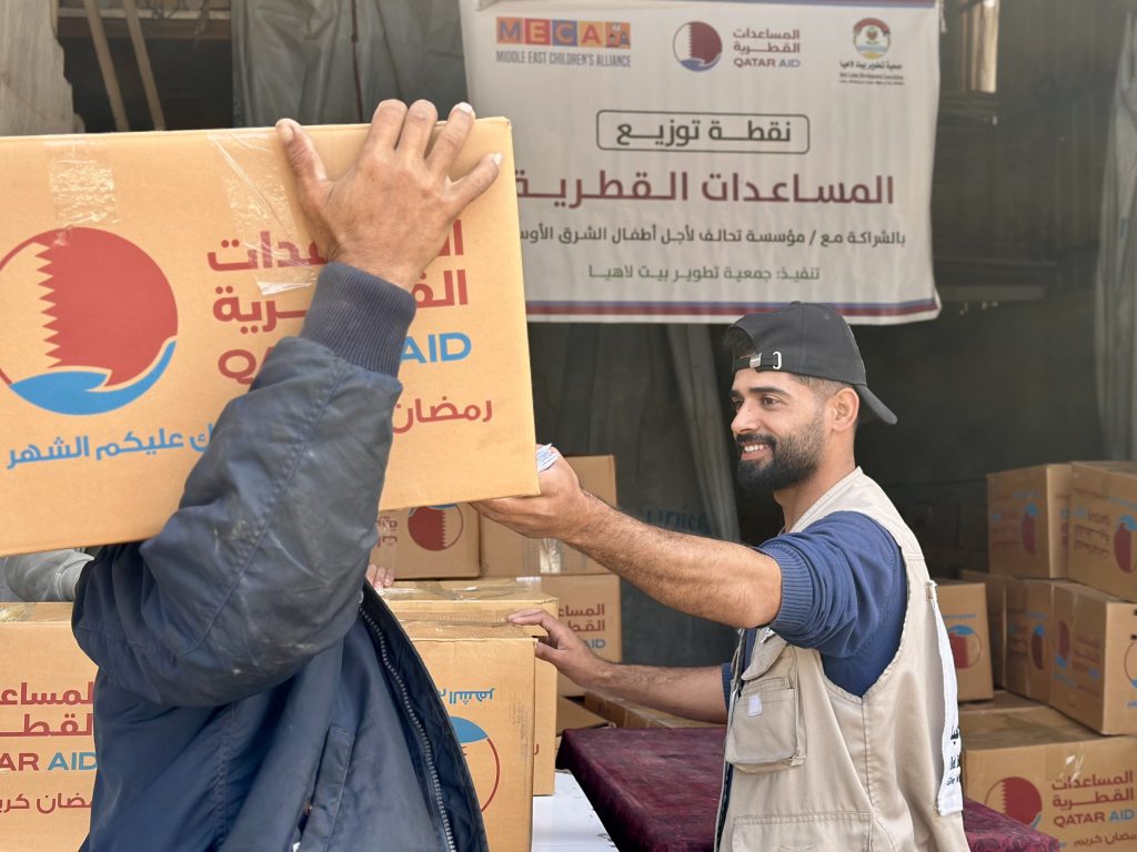 Distribution of Qatari Aid in Northern Gaza in Partnership with (MECA)