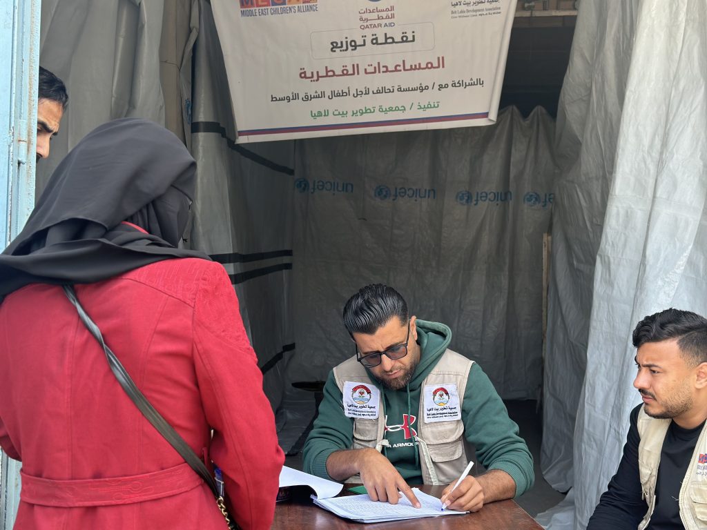 Distribution of Qatari Aid in Northern Gaza in Partnership with (MECA)