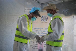 جهود مستمرة لمكافحة نواقل الأمراض والقوارض في مراكز الإيواء بالشراكة مع (IOM)