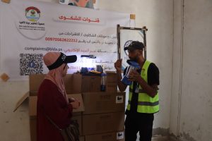 جمعية تطوير بيت لاهيا تستقبل زملاء العمل في المنظمة الدولية للهجرة (IOM) في زيارة ميدانية لمراقبة عمليات التوزيع
